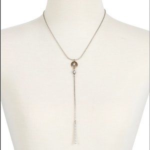 Lucky Brand Two-Tone Imitation Pearl Delicate Y-Necklace